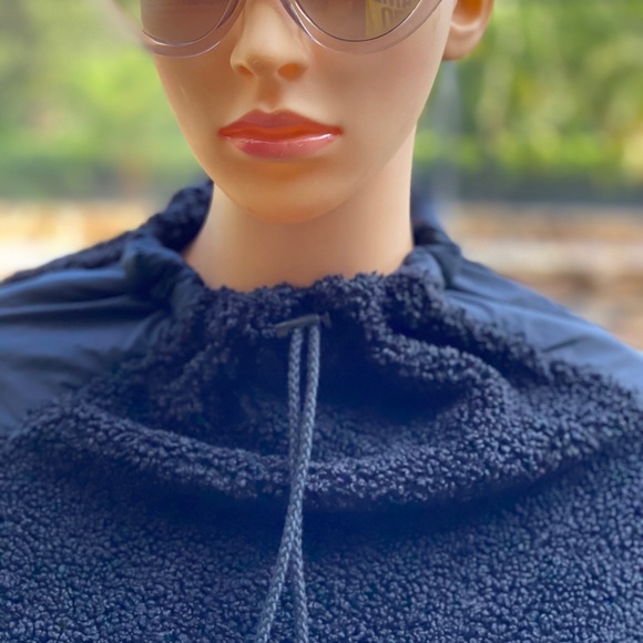 adidas High-Neck Sherpa Sweatshirt  Black XL - Picture 9 of 11